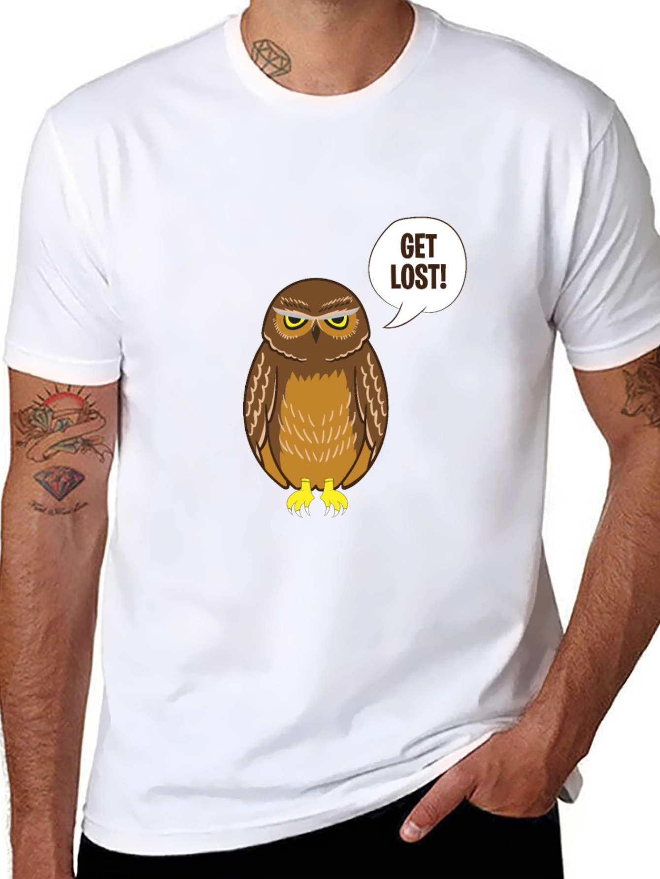 Get Lost Owl T-Shirt - Funny Graphic Tee