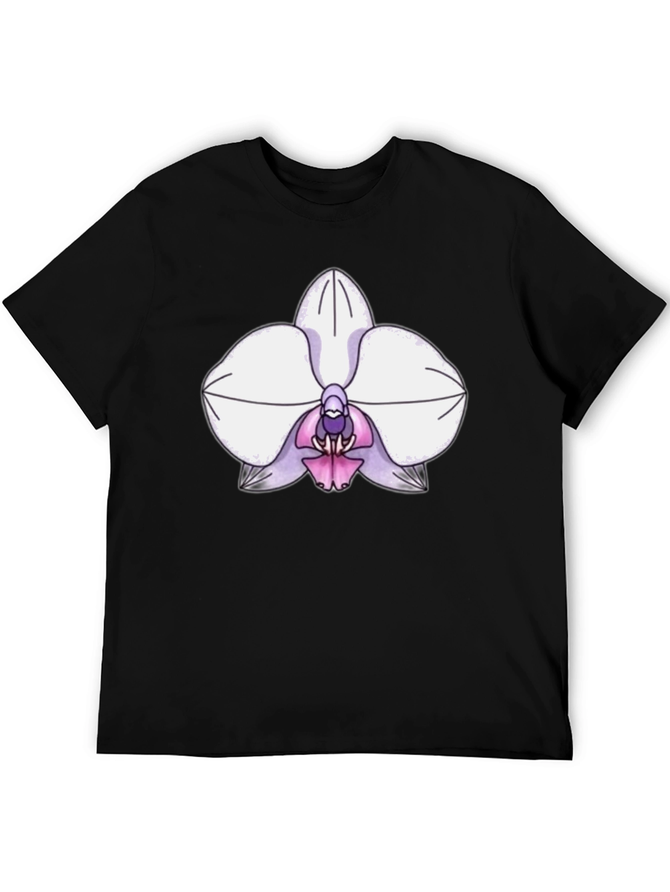 Orchid Graphic Tee - Black Cotton Blend