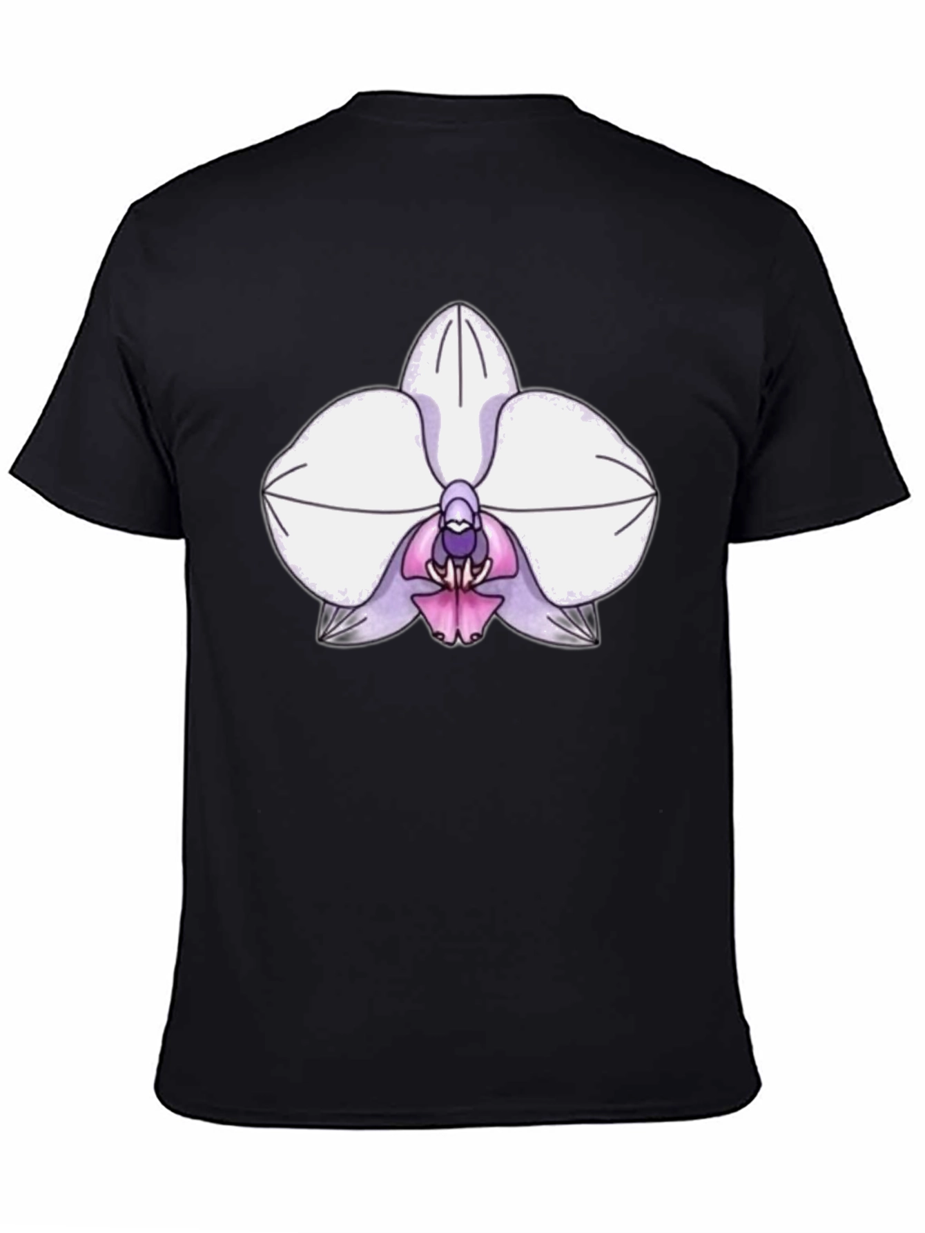 Orchid Graphic Tee - Black Cotton Blend