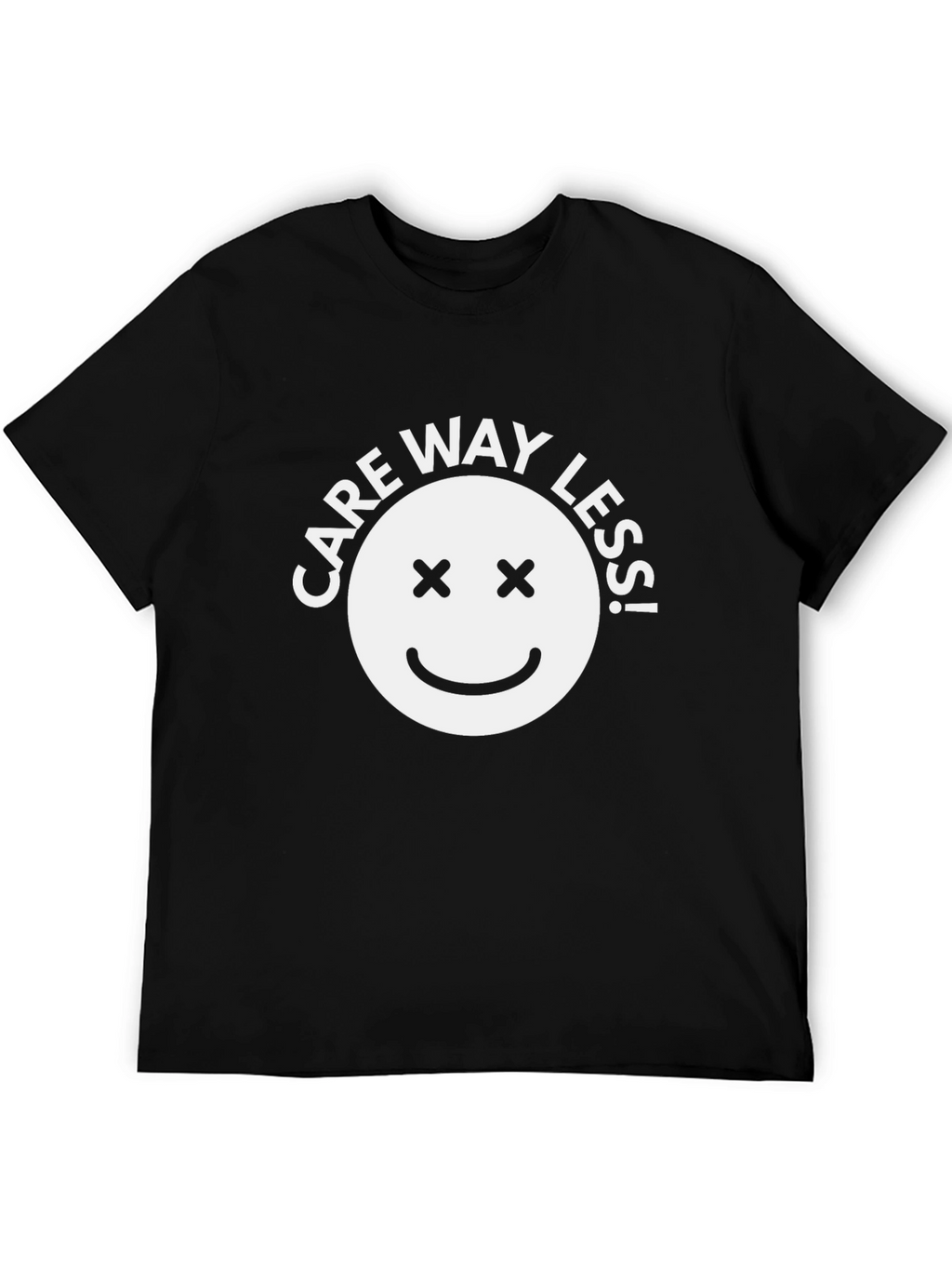 Care Way Less Black Graphic T-Shirt