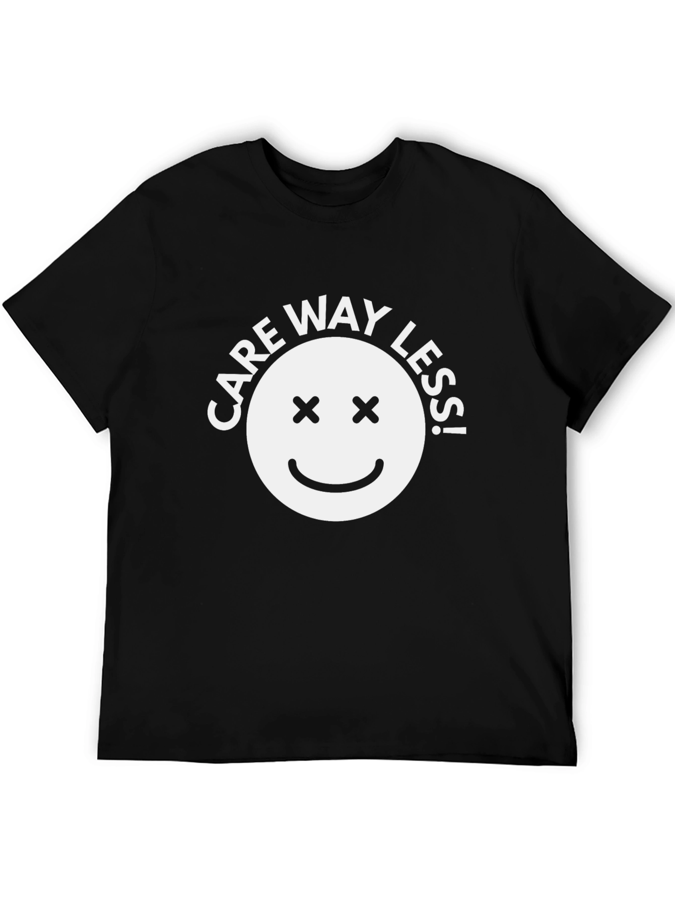 Care Way Less Black Graphic T-Shirt