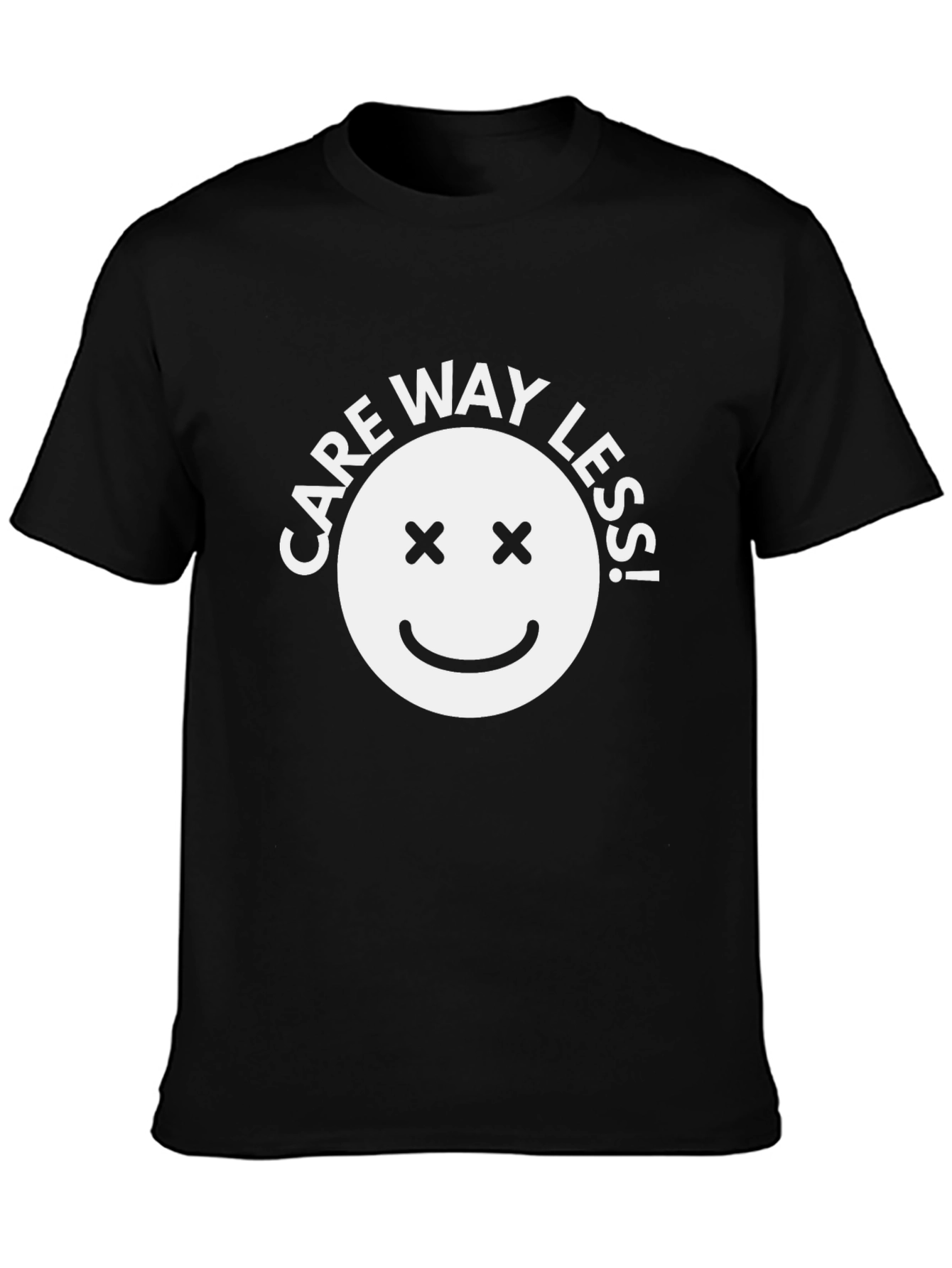 Care Way Less Black Graphic T-Shirt