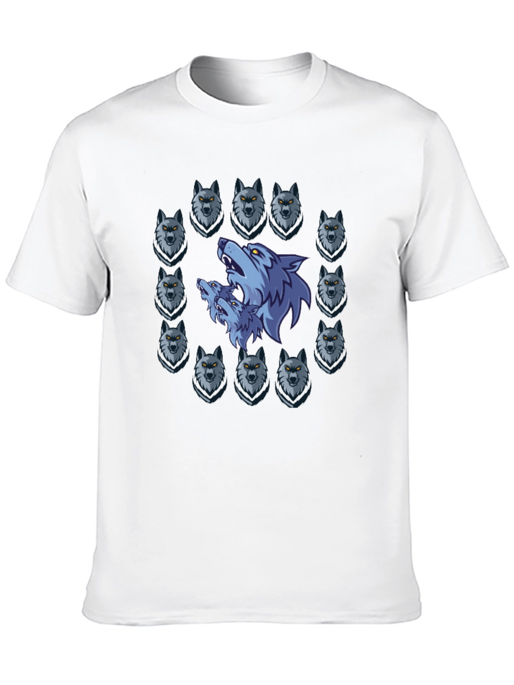 Wolf Pack Graphic Print Black T-Shirt