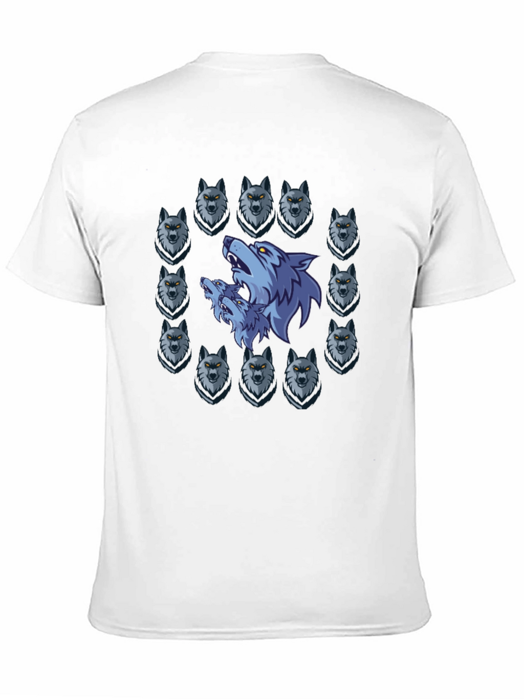 Wolf Pack Graphic Print Black T-Shirt
