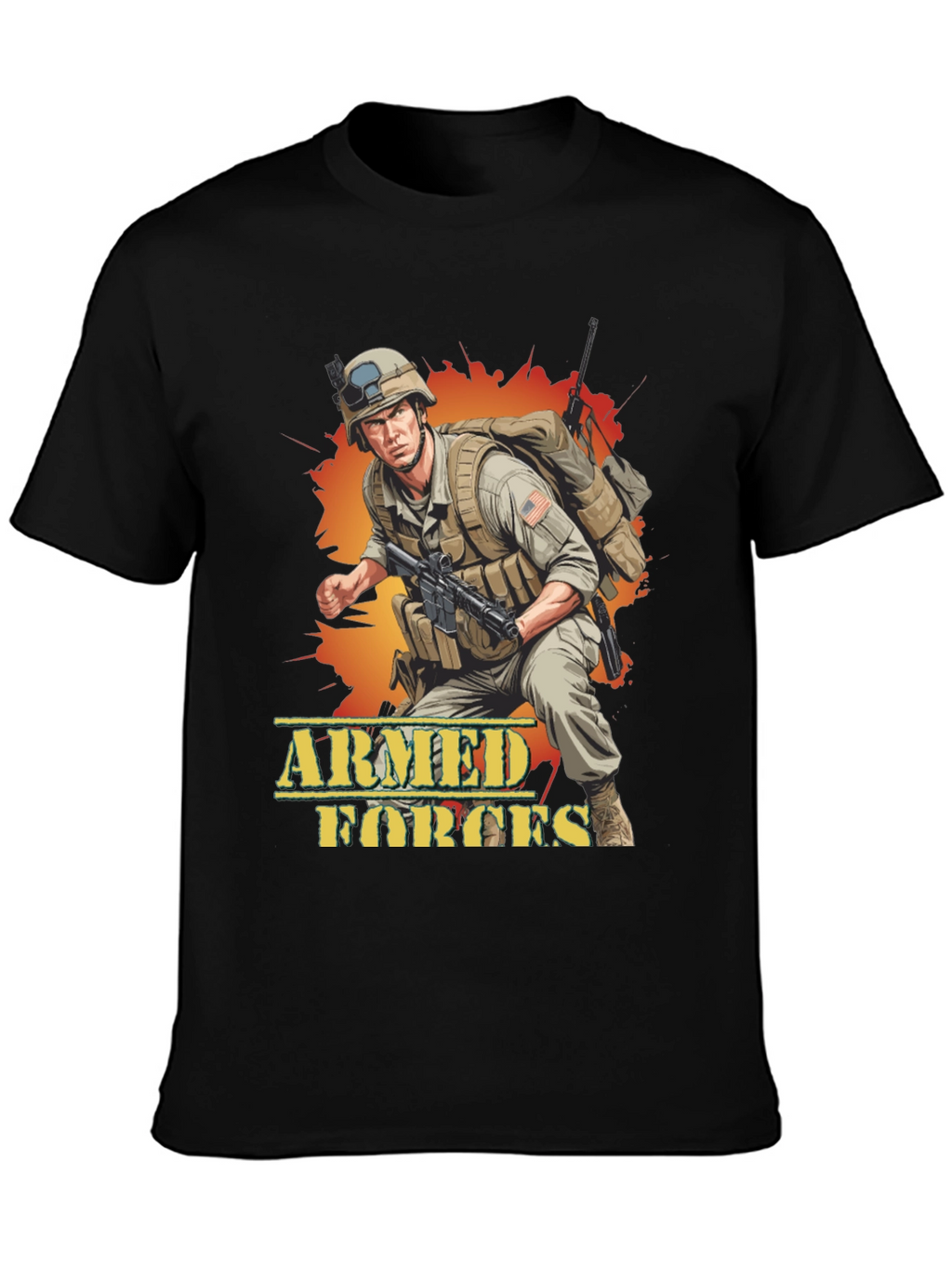 Armed Forces Graphic Tee - Military Soldier Design