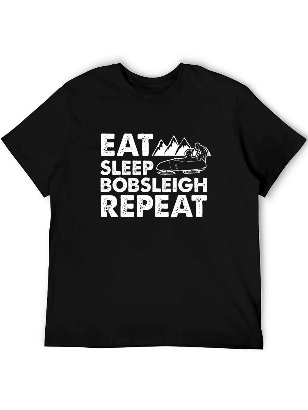 Eat Sleep Bobsleigh Repeat Black T-Shirt
