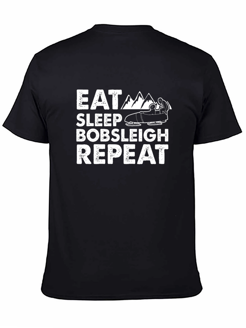 Eat Sleep Bobsleigh Repeat Black T-Shirt