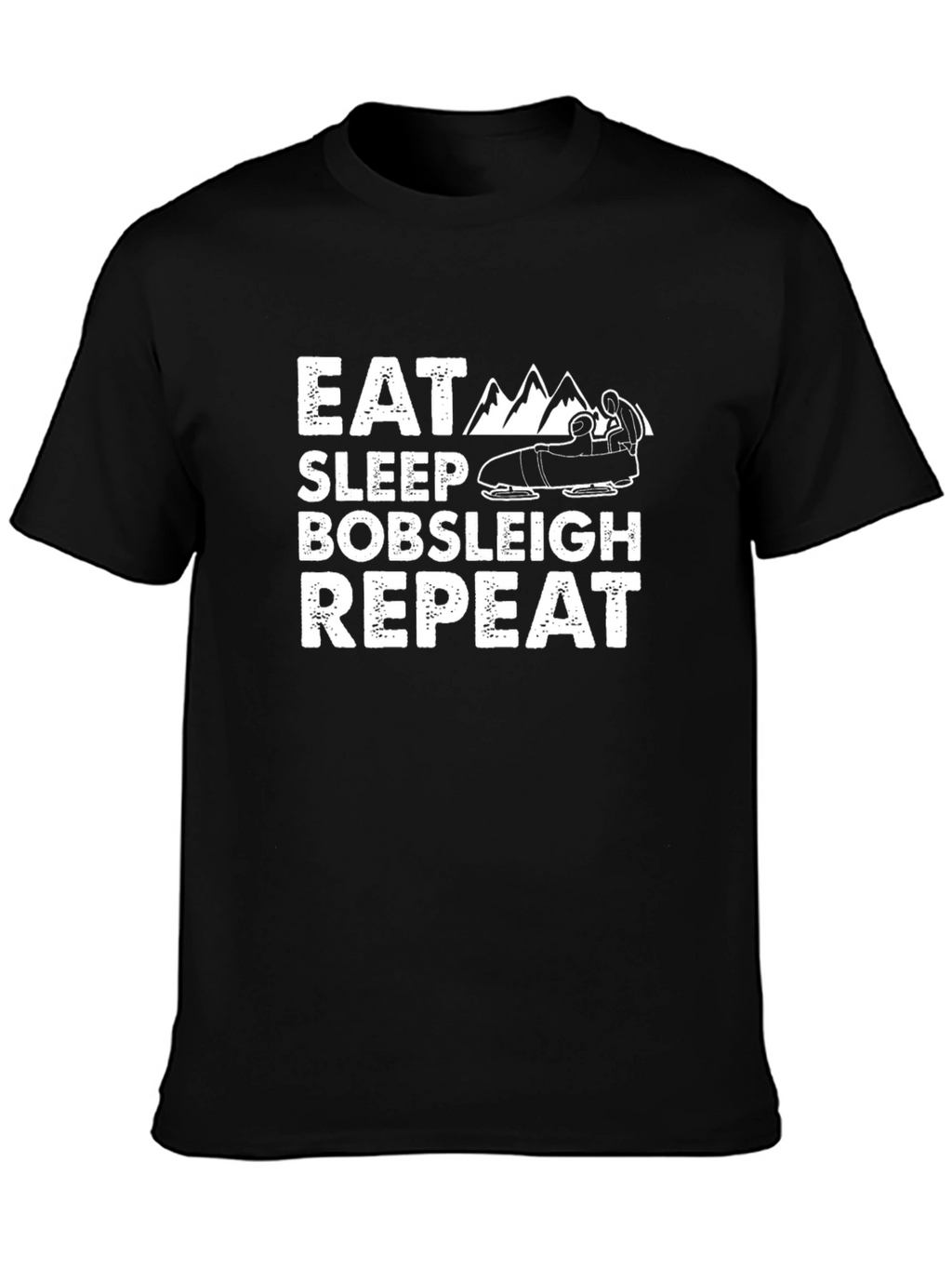 Eat Sleep Bobsleigh Repeat Black T-Shirt
