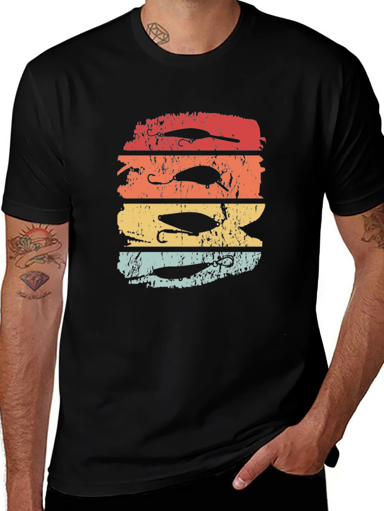 Retro Fishing Lures Graphic Tee | Angler Gift