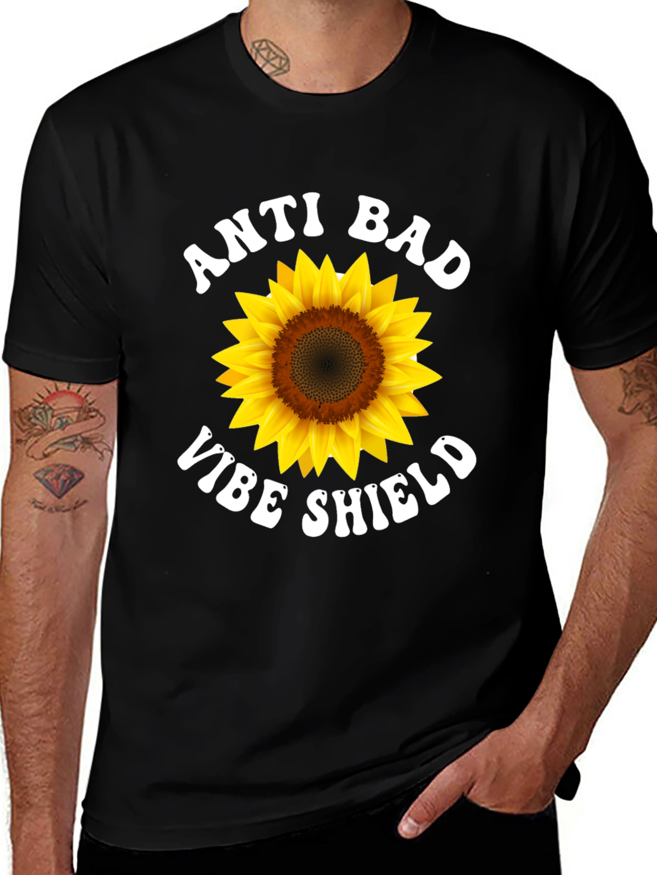 Anti Bad Vibe Shield Sunflower T-Shirt