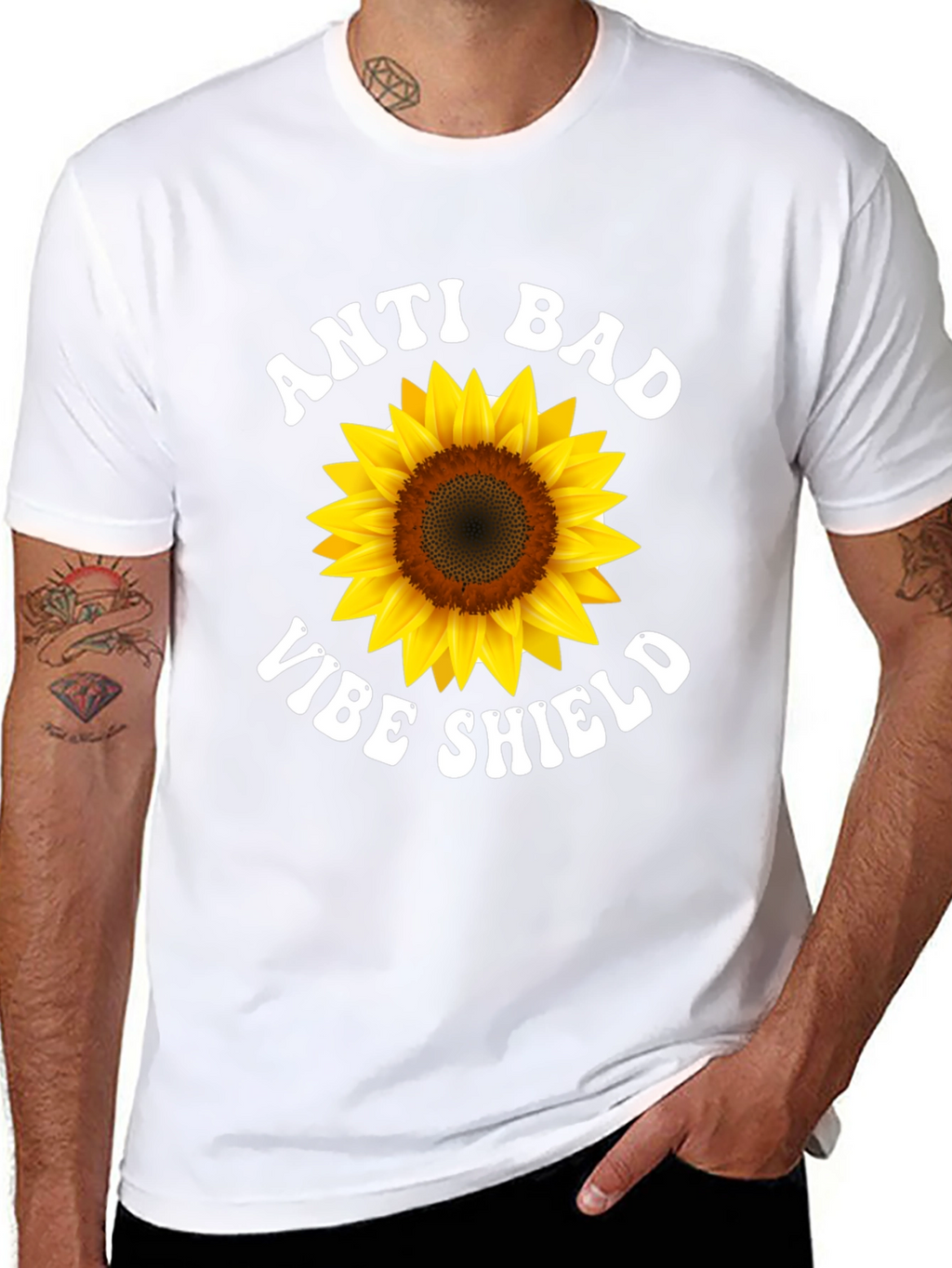 Anti Bad Vibe Shield Sunflower T-Shirt