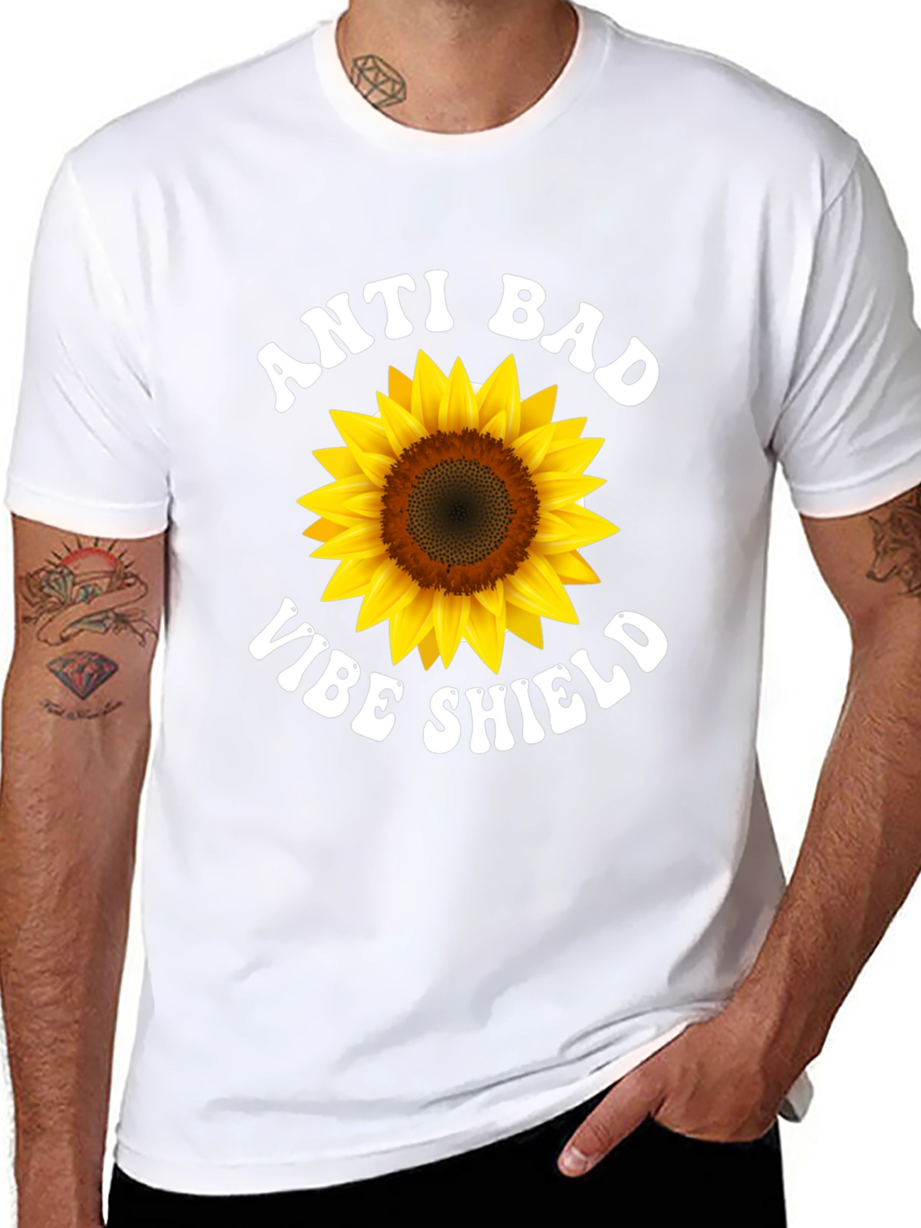 Anti Bad Vibe Shield Sunflower T-Shirt