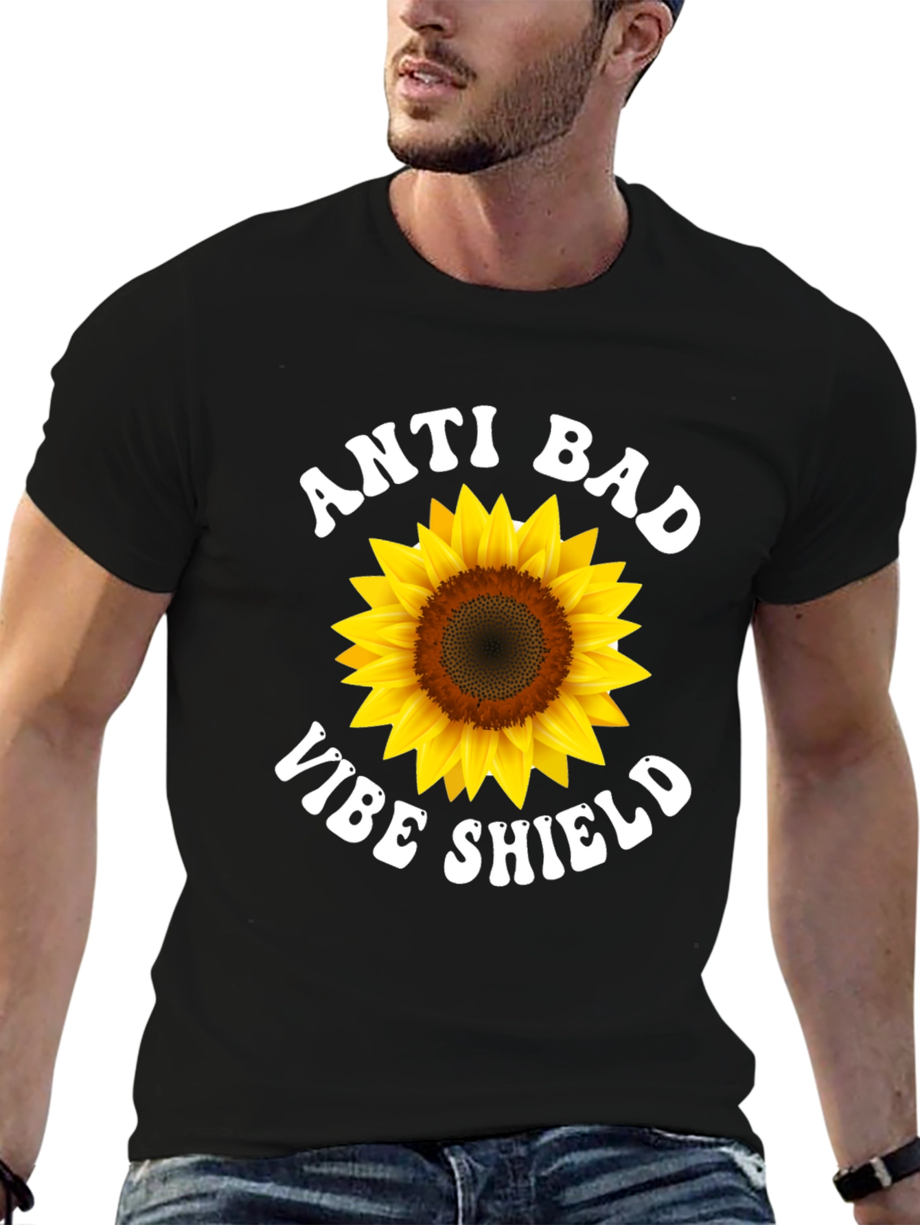Anti Bad Vibe Shield Sunflower T-Shirt