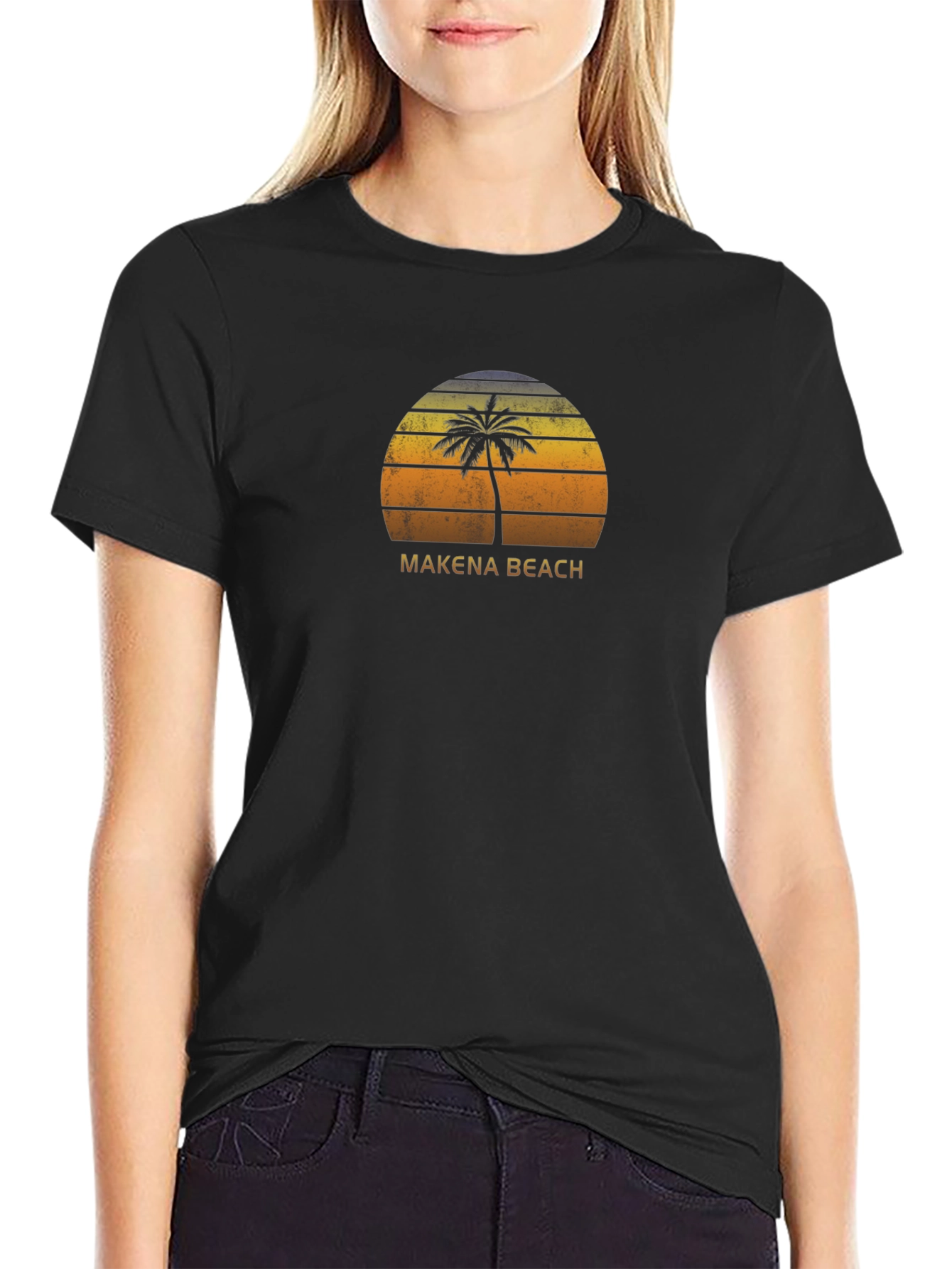 Makena Beach Palm Tree Sunset T-Shirt
