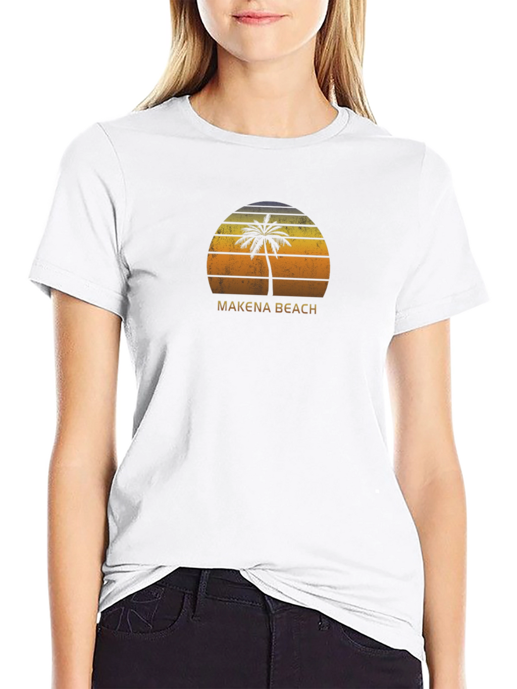 Makena Beach Palm Tree Sunset T-Shirt