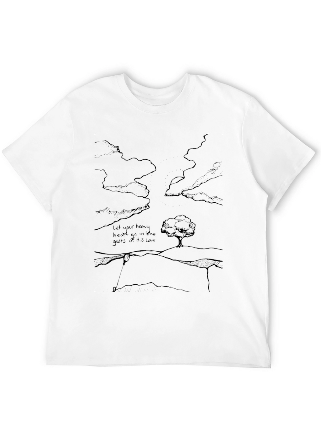 Abstract Landscape Black Graphic T-Shirt