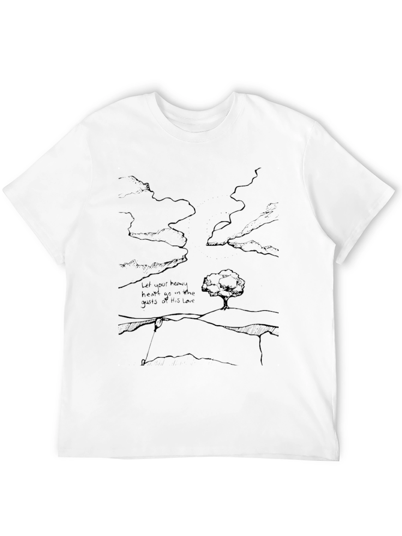 Abstract Landscape Black Graphic T-Shirt