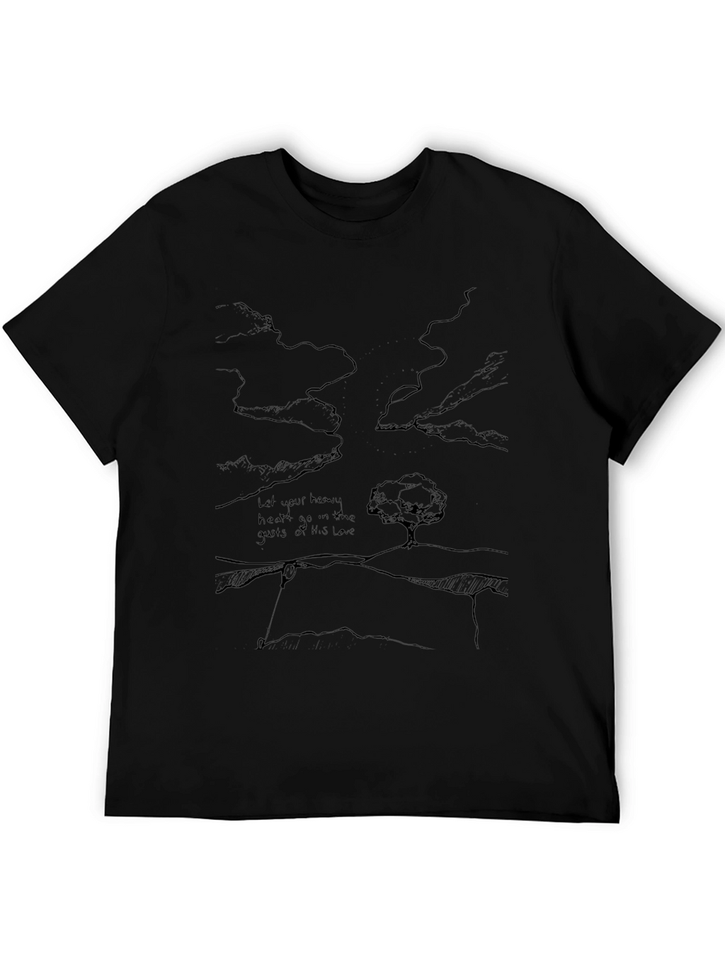 Abstract Landscape Black Graphic T-Shirt