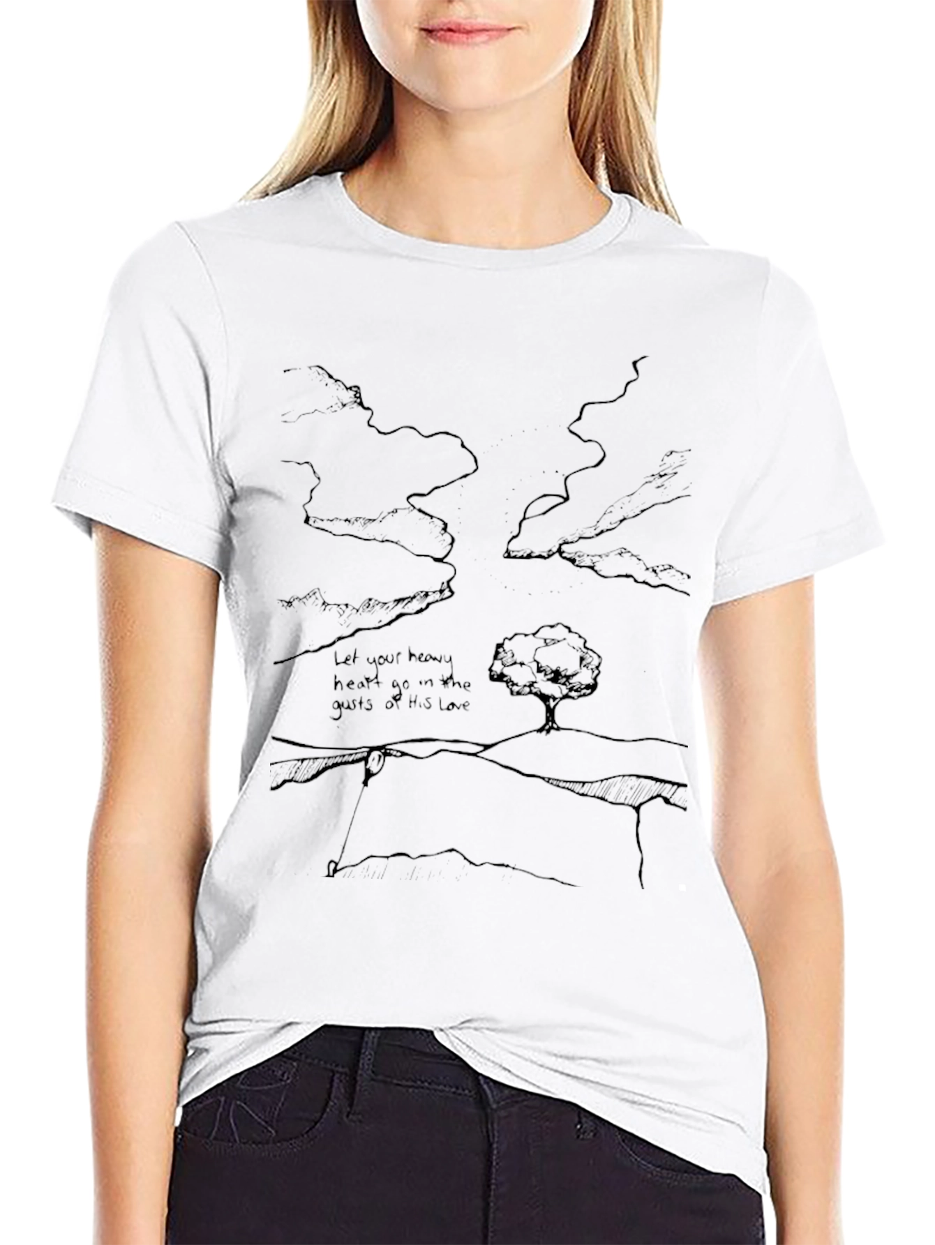 Abstract Landscape Black Graphic T-Shirt