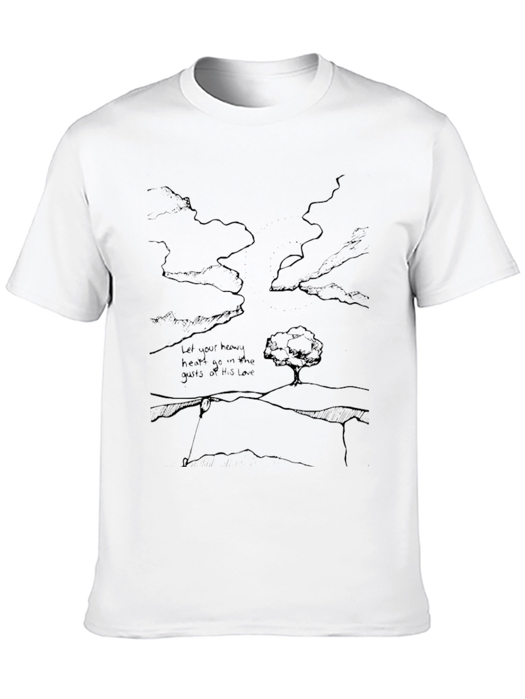 Abstract Landscape Black Graphic T-Shirt