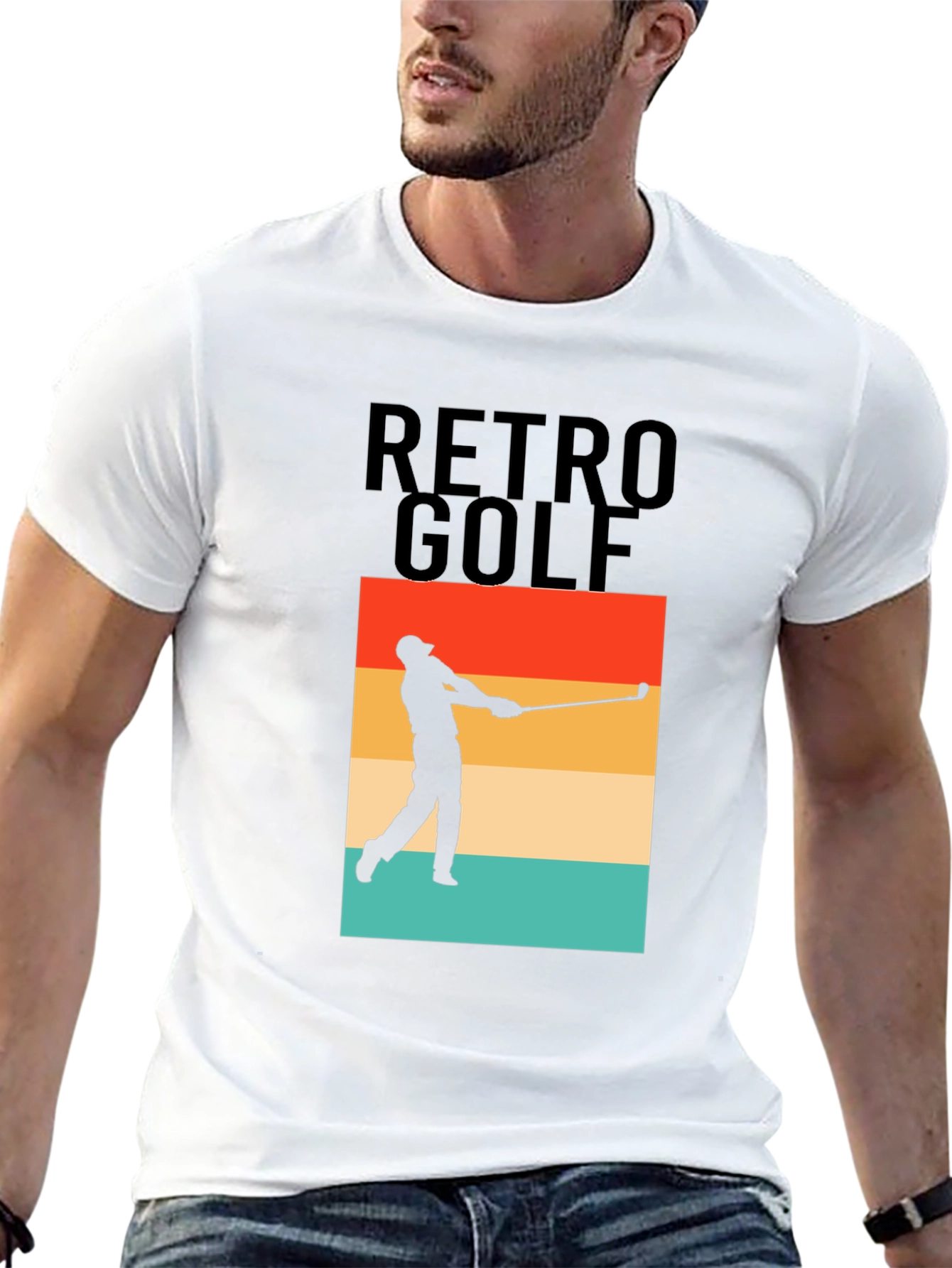 Retro Golf T-Shirt - Golfer Silhouette Tee