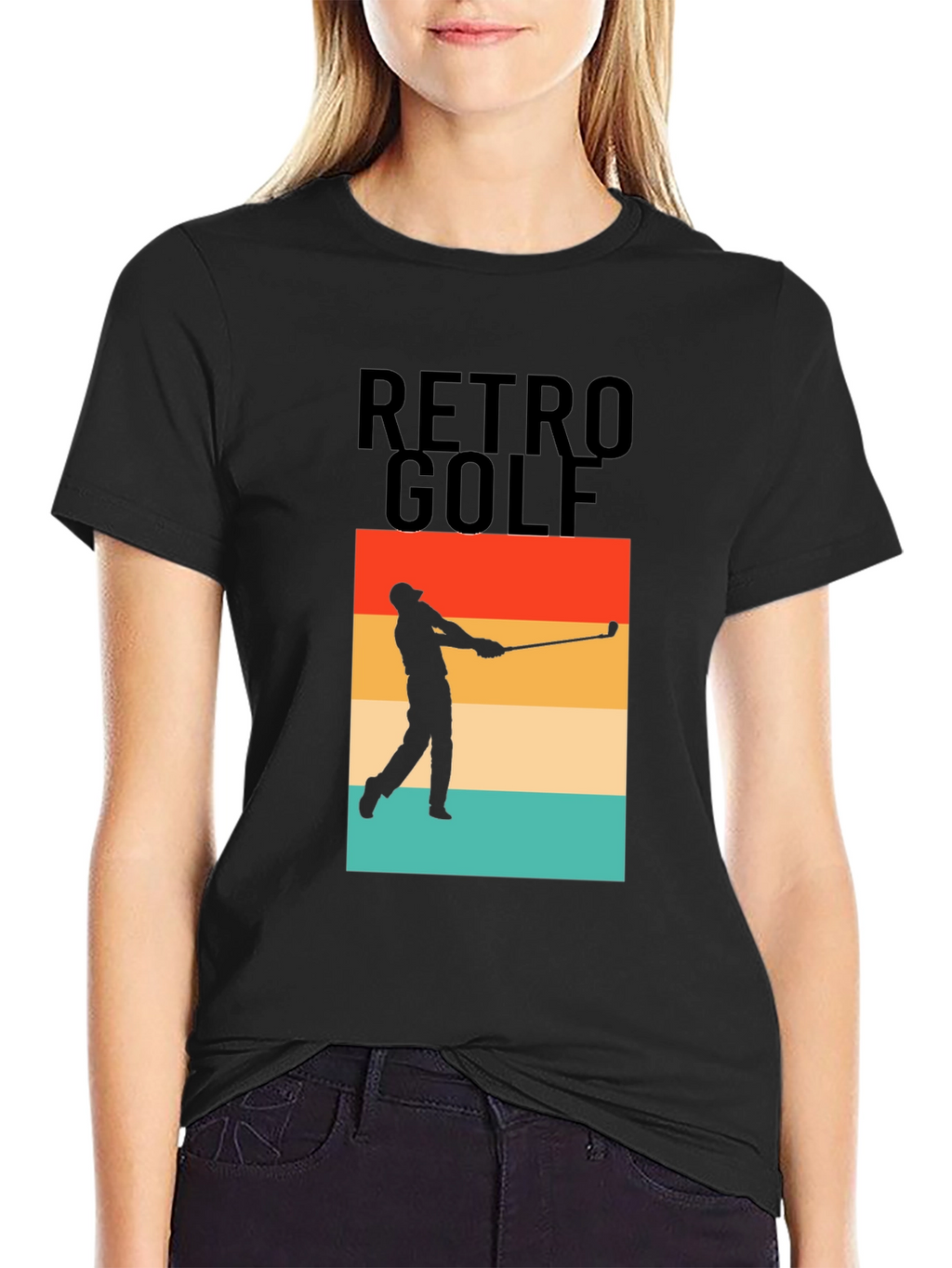 Retro Golf T-Shirt - Golfer Silhouette Tee