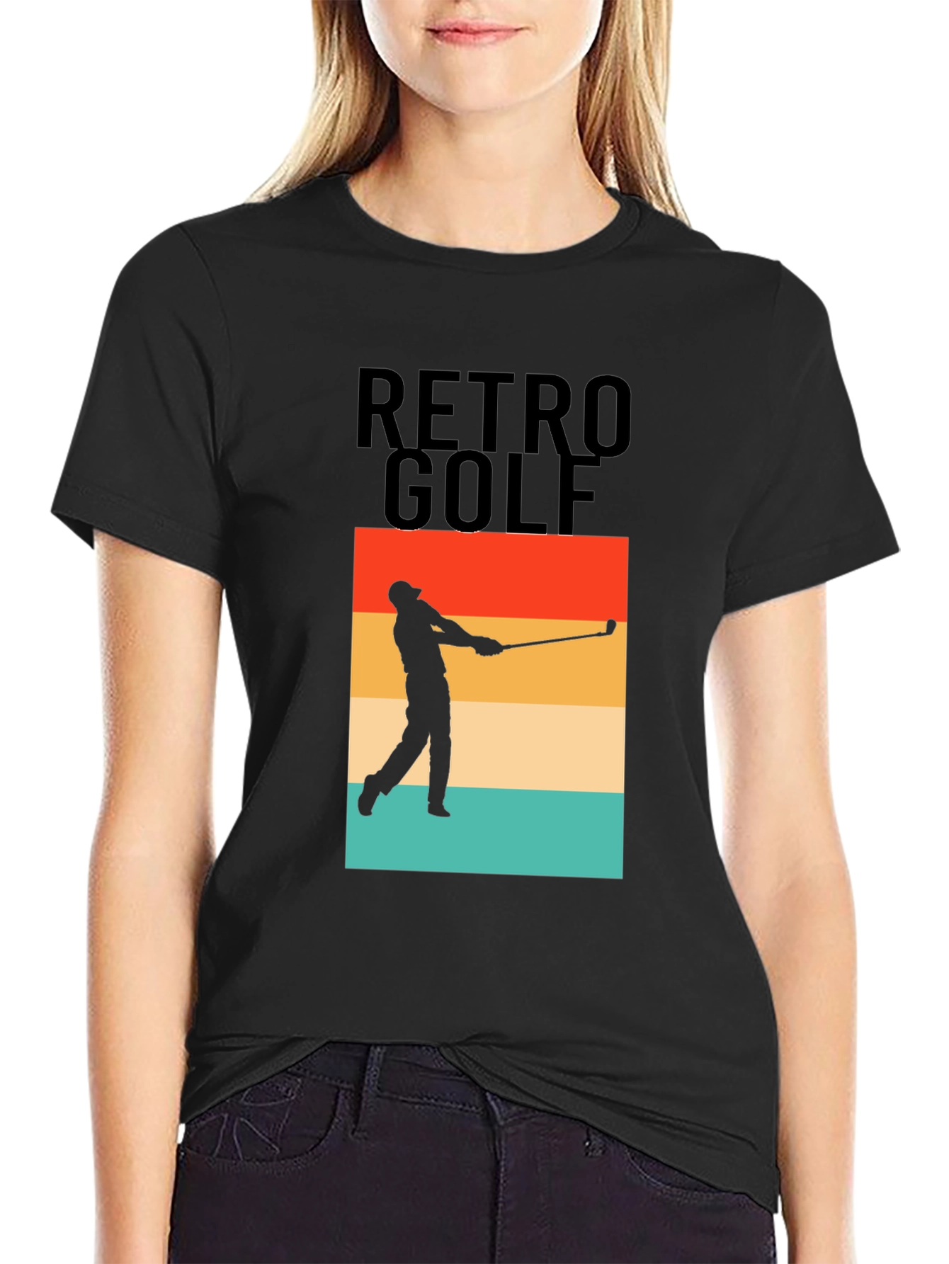 Retro Golf T-Shirt - Golfer Silhouette Tee