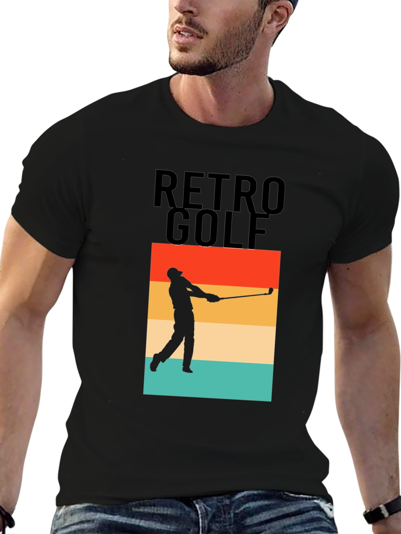 Retro Golf T-Shirt - Golfer Silhouette Tee