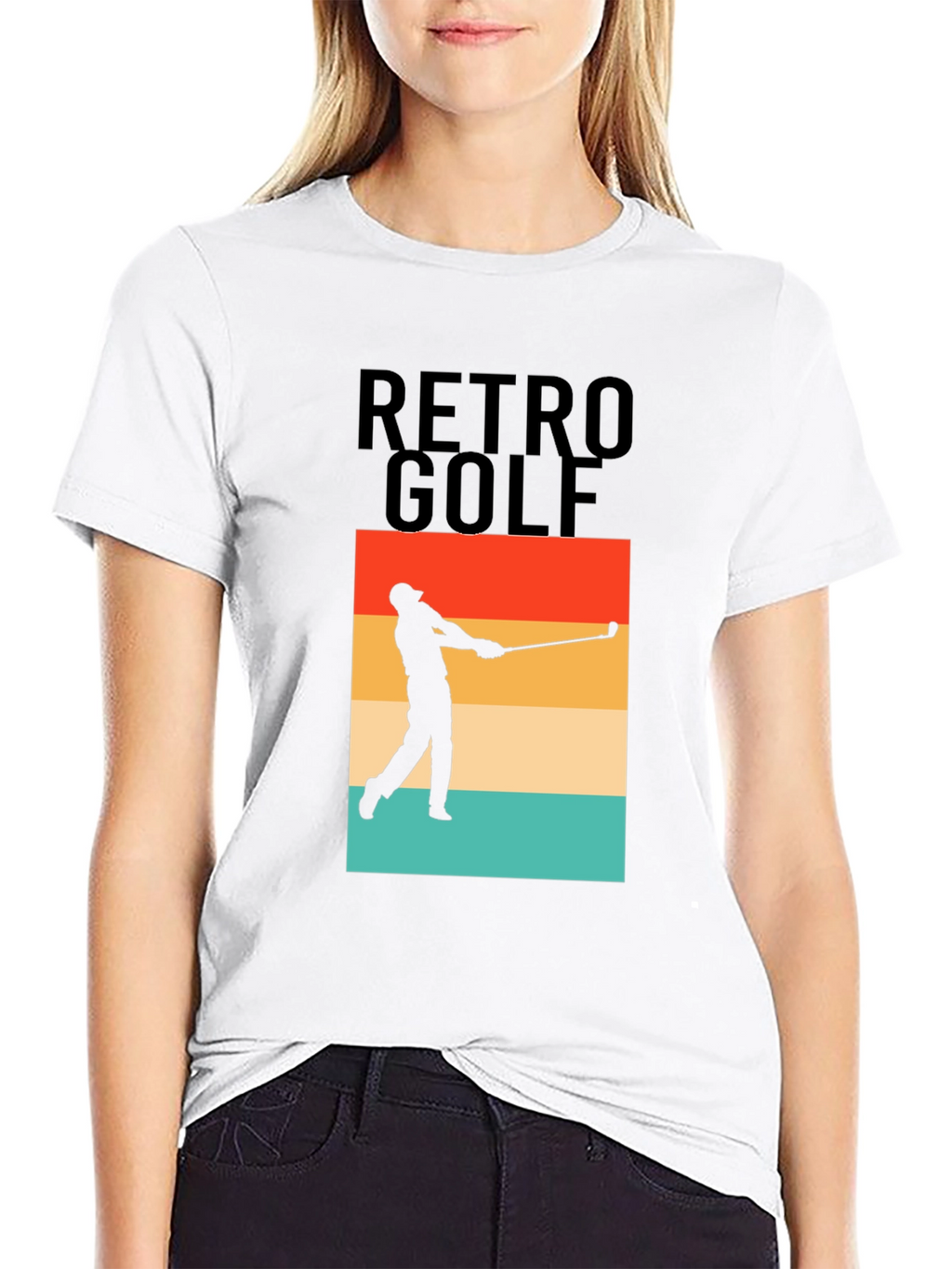 Retro Golf T-Shirt - Golfer Silhouette Tee
