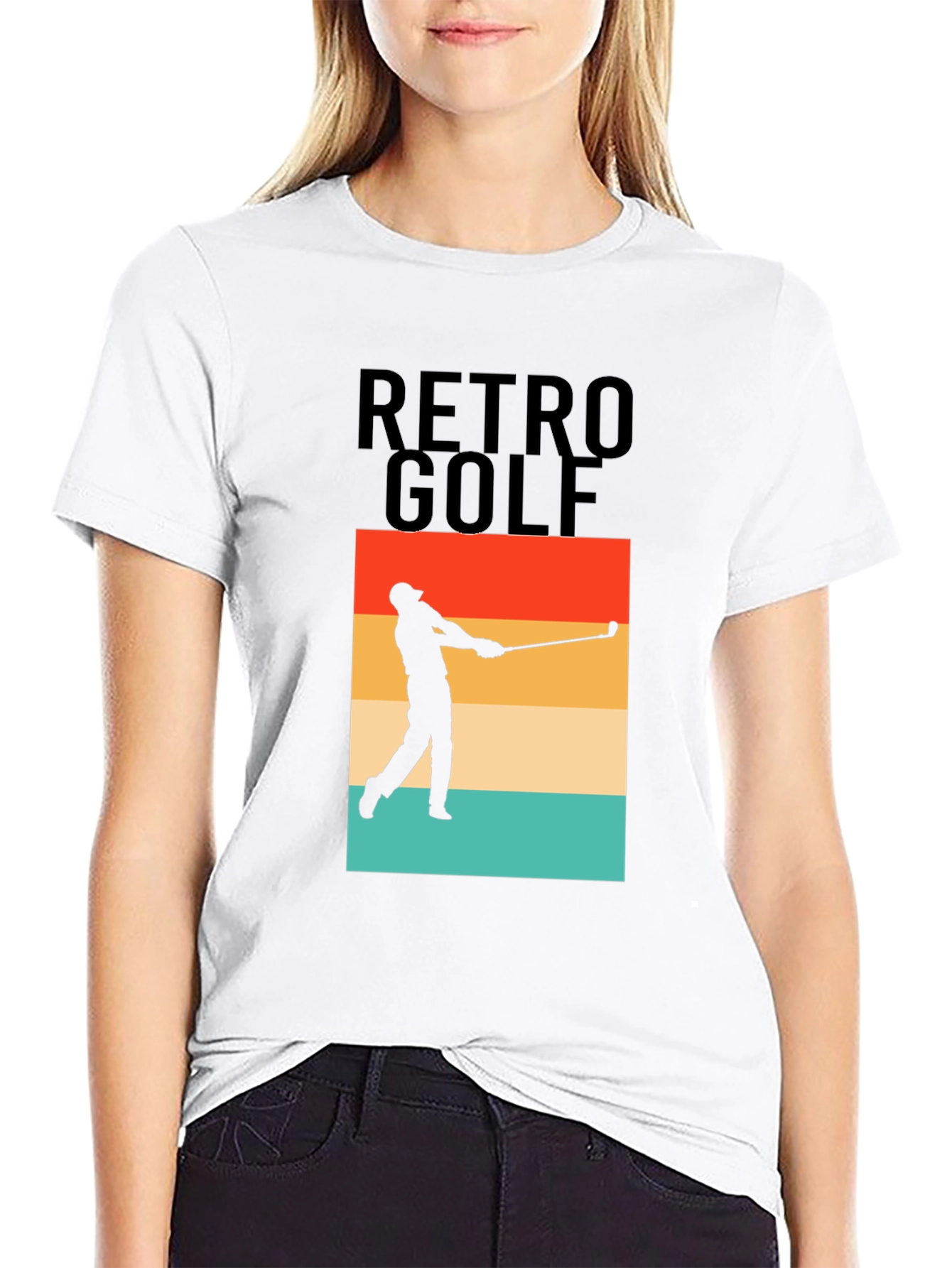 Retro Golf T-Shirt - Golfer Silhouette Tee