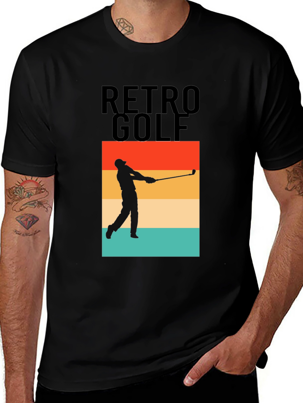 Retro Golf T-Shirt - Golfer Silhouette Tee