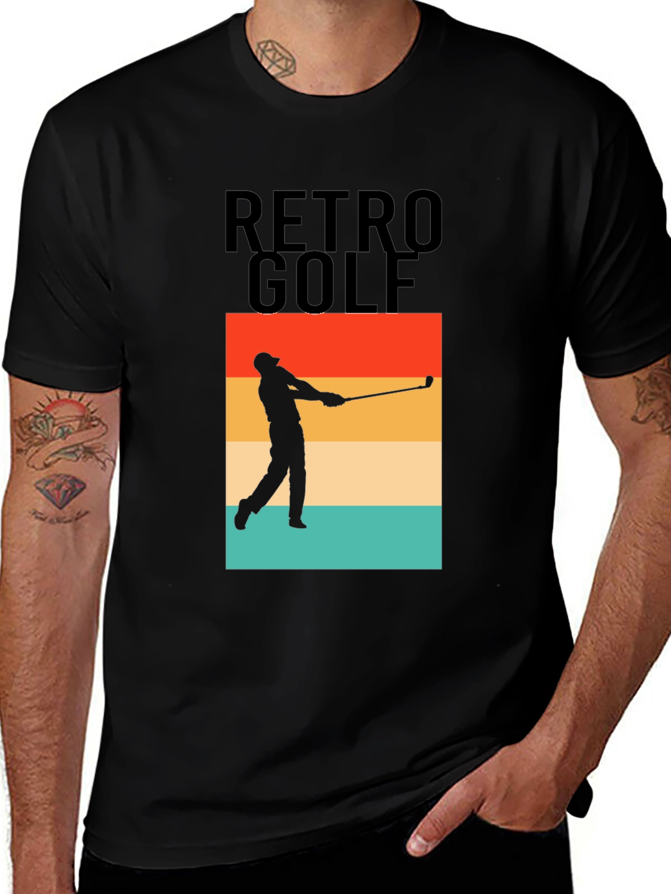Retro Golf T-Shirt - Golfer Silhouette Tee