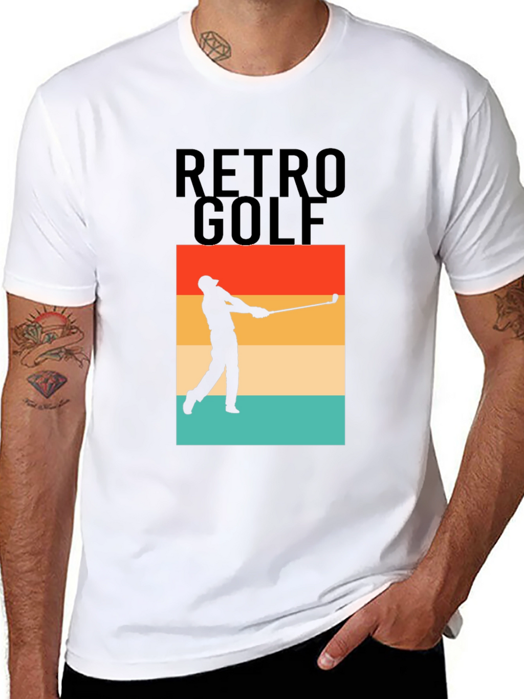 Retro Golf T-Shirt - Golfer Silhouette Tee