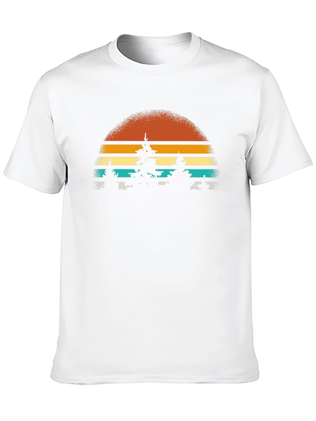 Retro Sunset Trees Graphic Tee - Nature Inspired T-Shirt