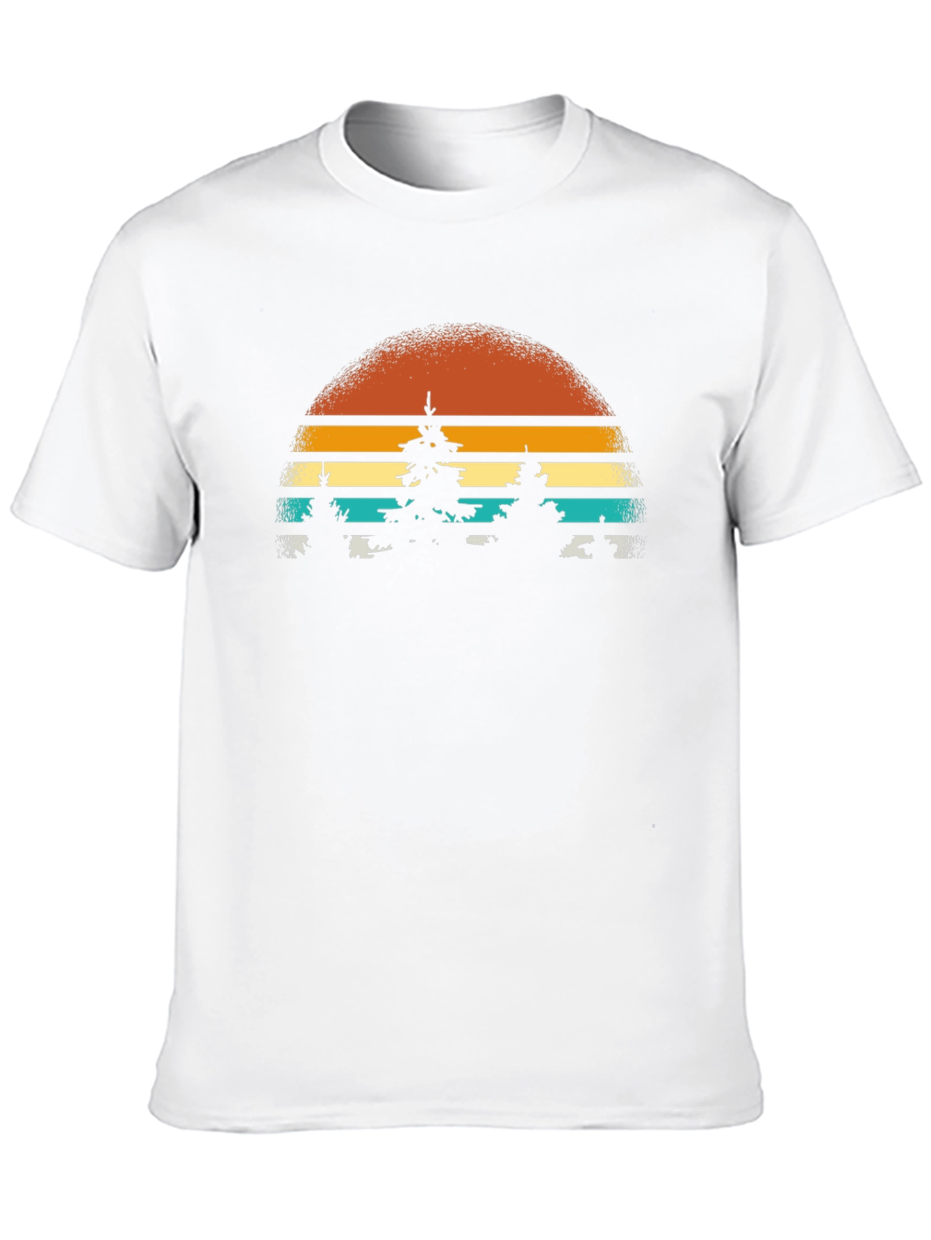 Retro Sunset Trees Graphic Tee - Nature Inspired T-Shirt