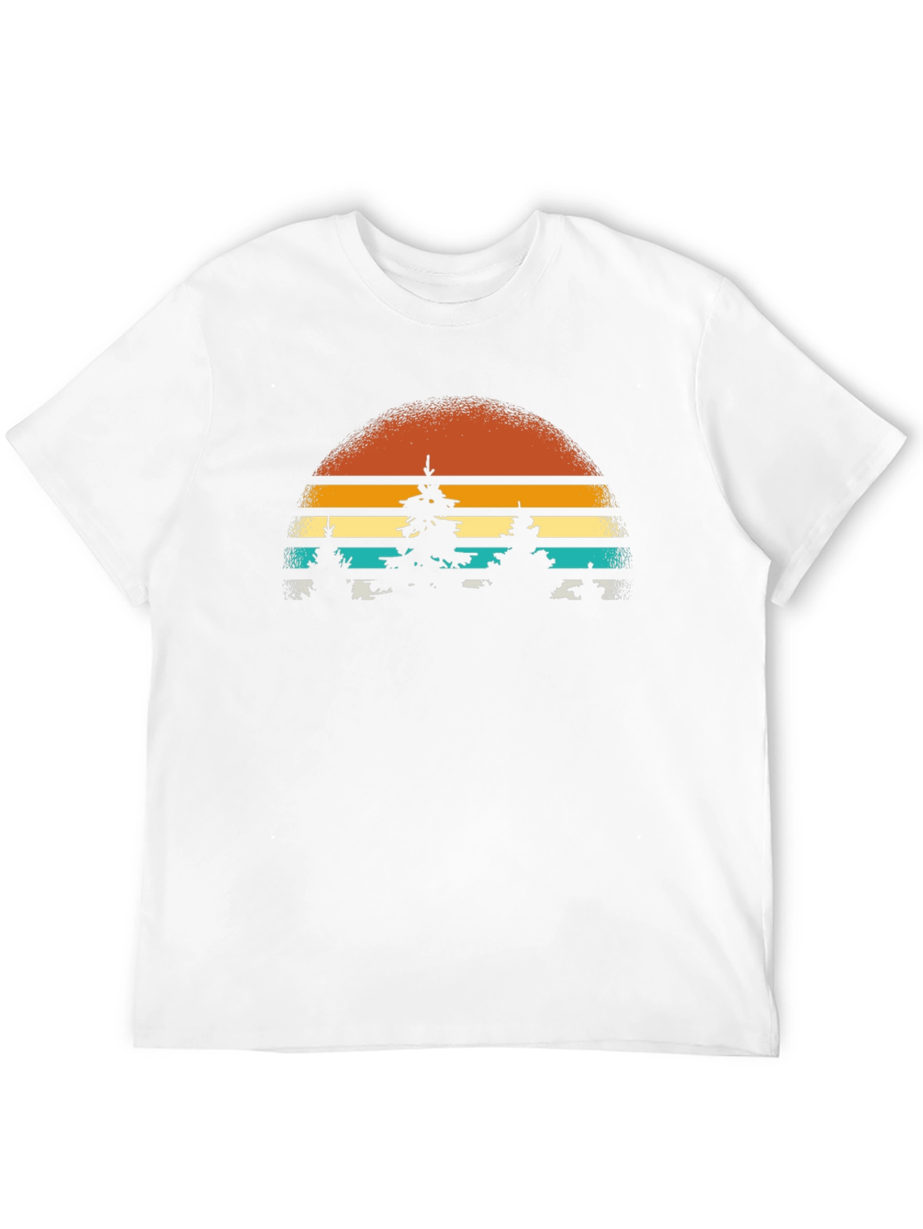 Retro Sunset Trees Graphic Tee - Nature Inspired T-Shirt