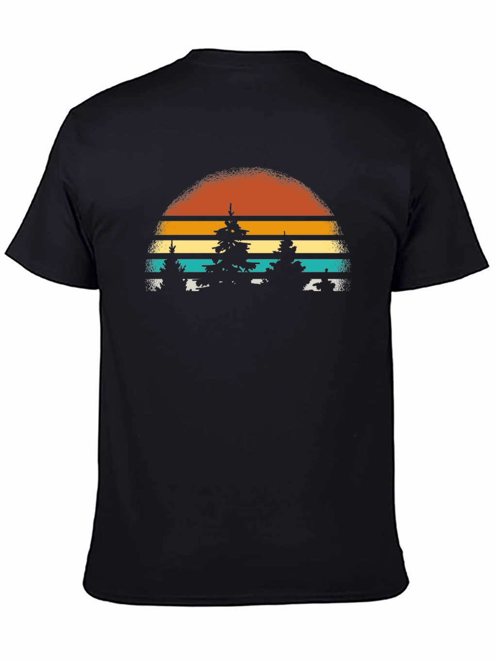 Retro Sunset Trees Graphic Tee - Nature Inspired T-Shirt