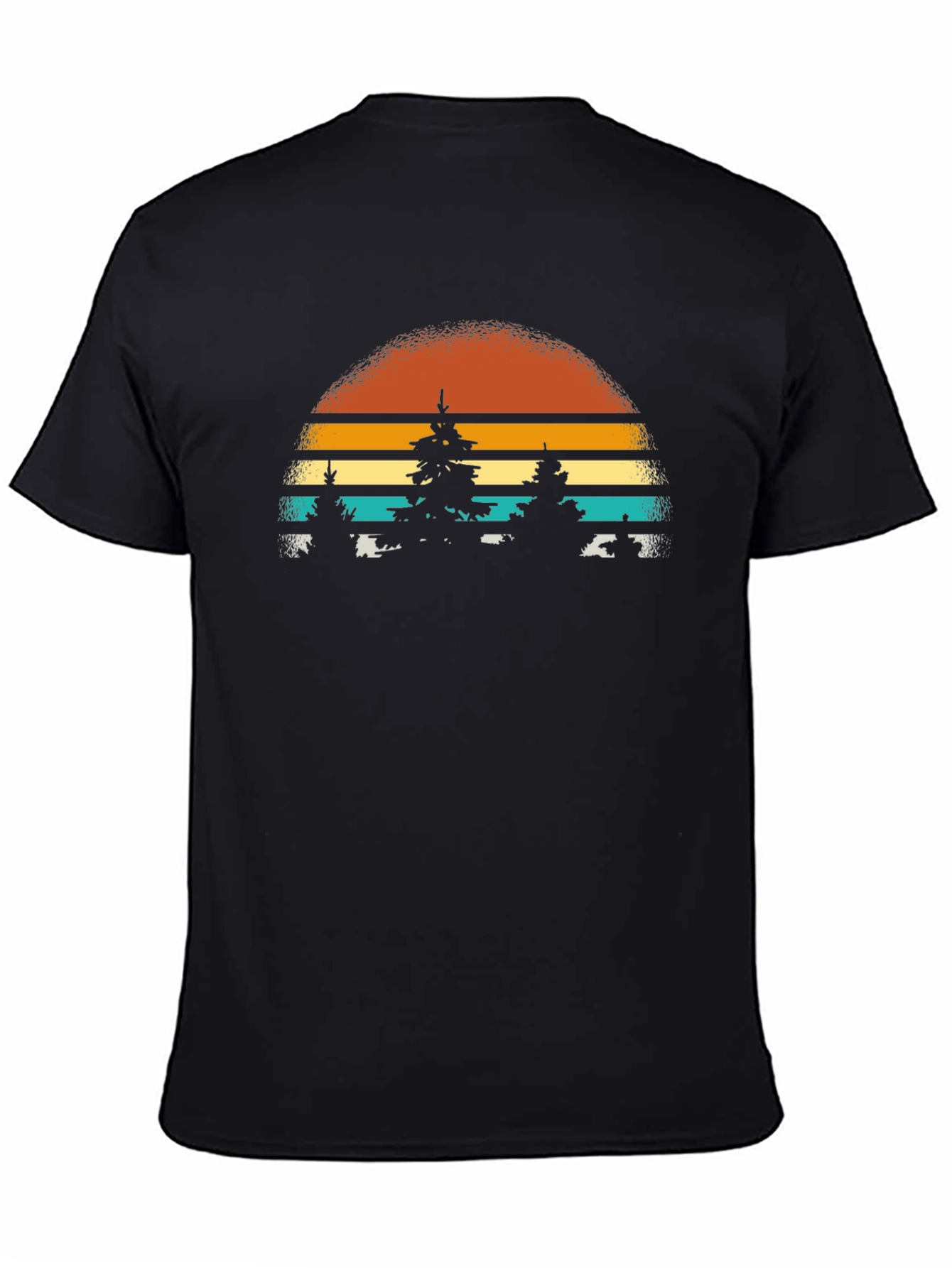 Retro Sunset Trees Graphic Tee - Nature Inspired T-Shirt