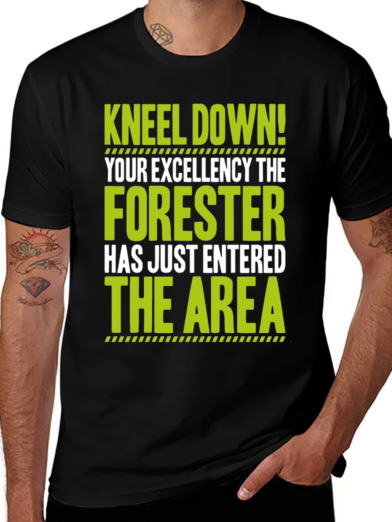 Forester T-Shirt - Kneel Down! Funny Forest Worker Tee