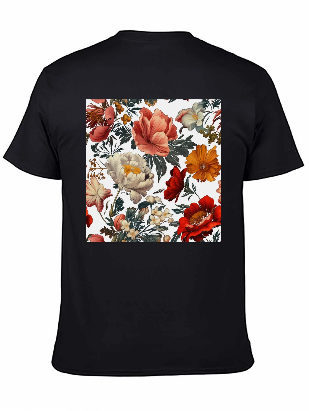 Floral Print Crew Neck Tee