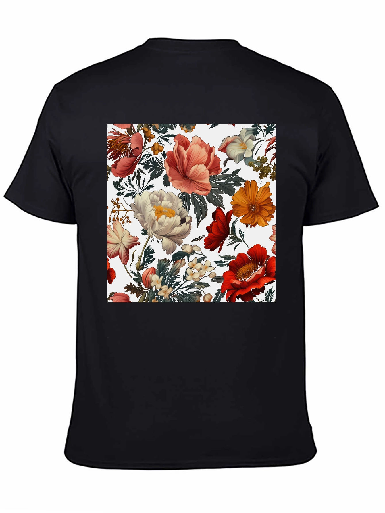 Floral Print Crew Neck Tee