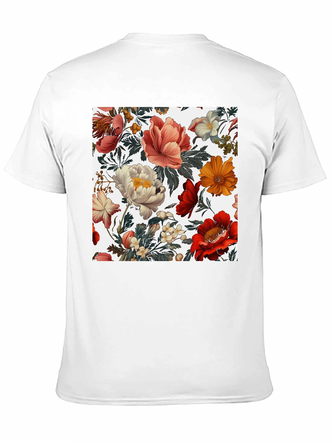 Floral Print Crew Neck Tee