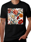 Floral Print Crew Neck Tee