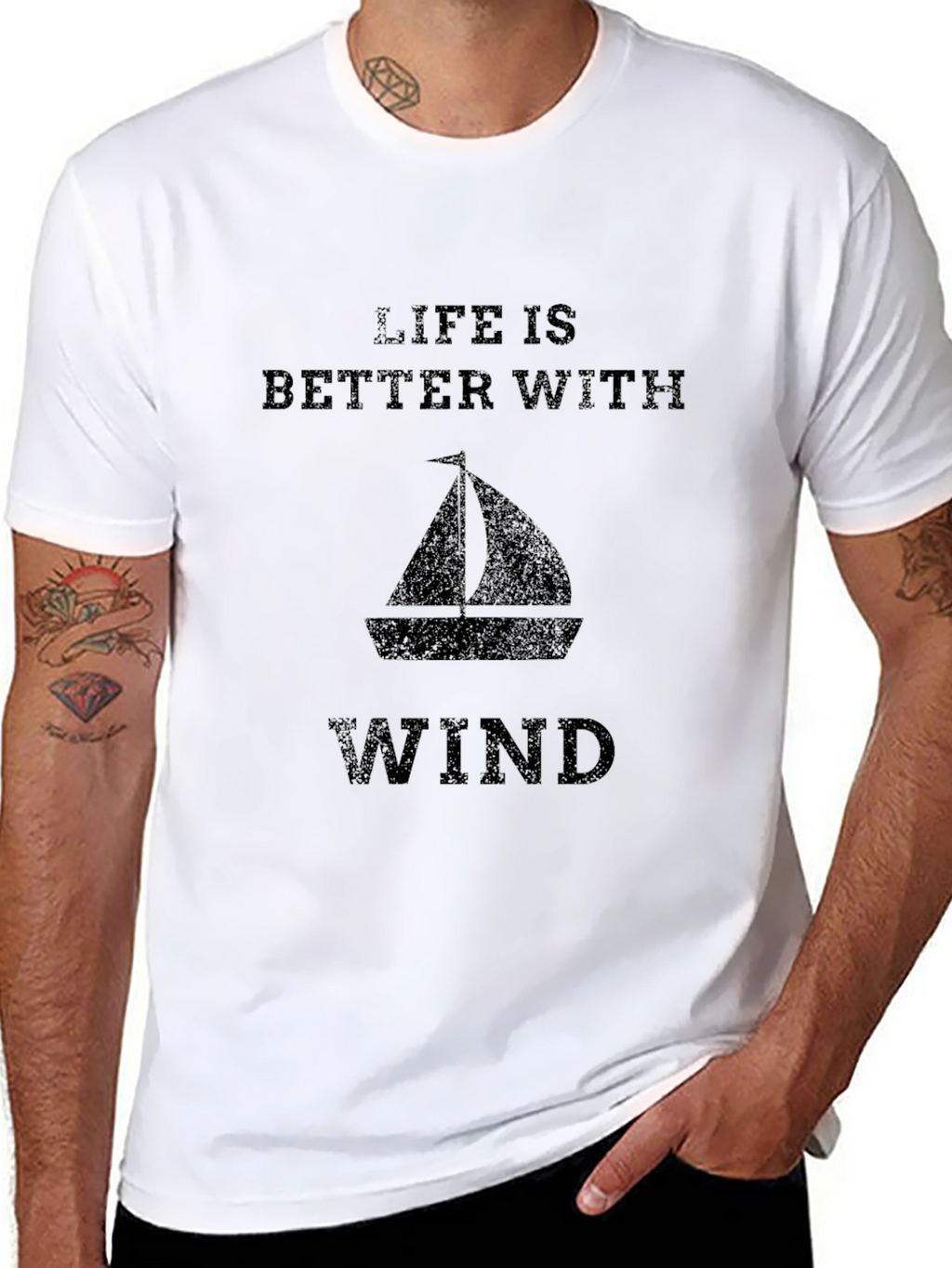 Life is Better With Wind Sailboat Graphic Tee
