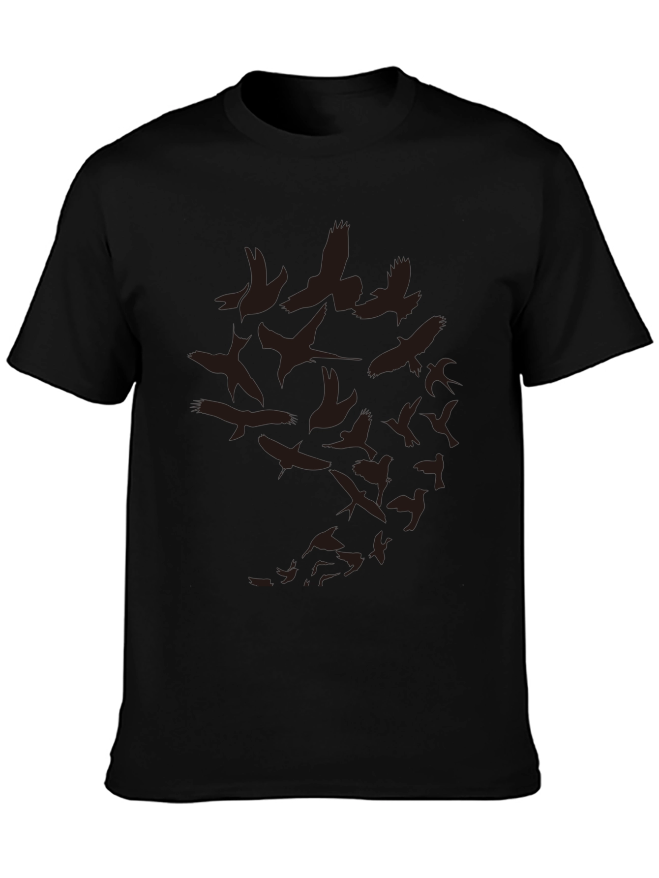 Mens Bird Print Crew Neck T-Shirt