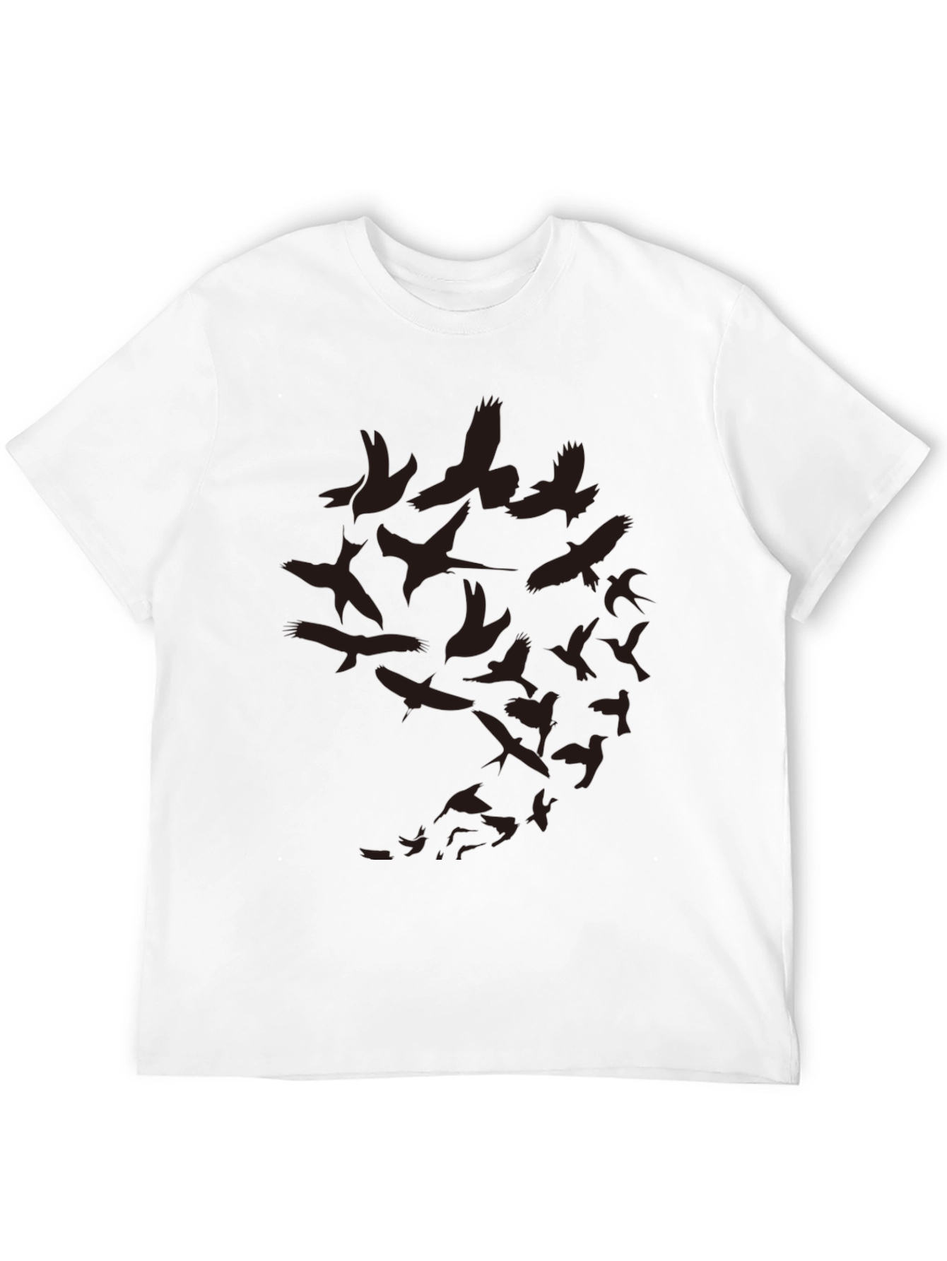 Mens Bird Print Crew Neck T-Shirt