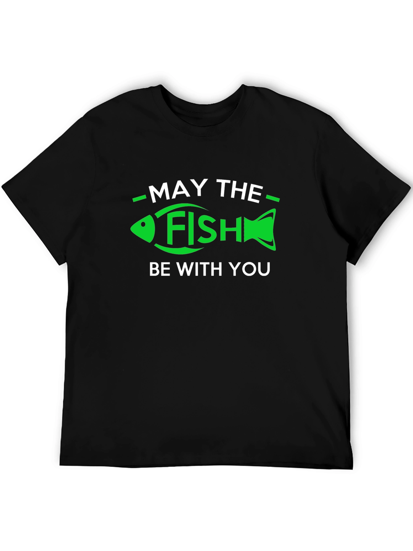 May the Fish Be With You Black T-Shirt