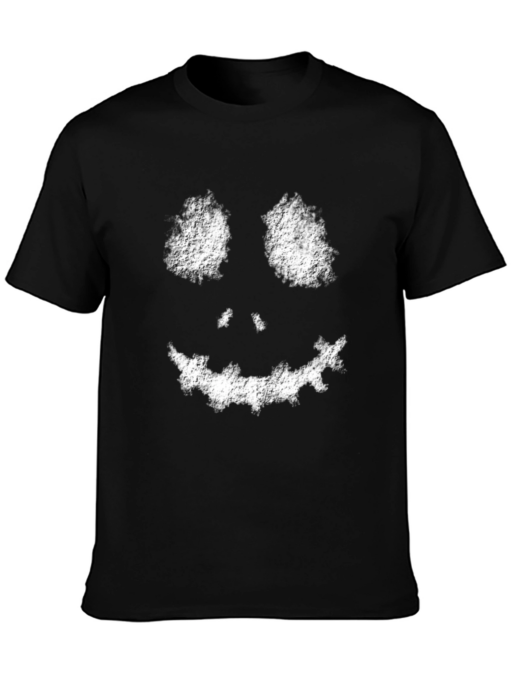 Mens Black Spooky Face Graphic Tee
