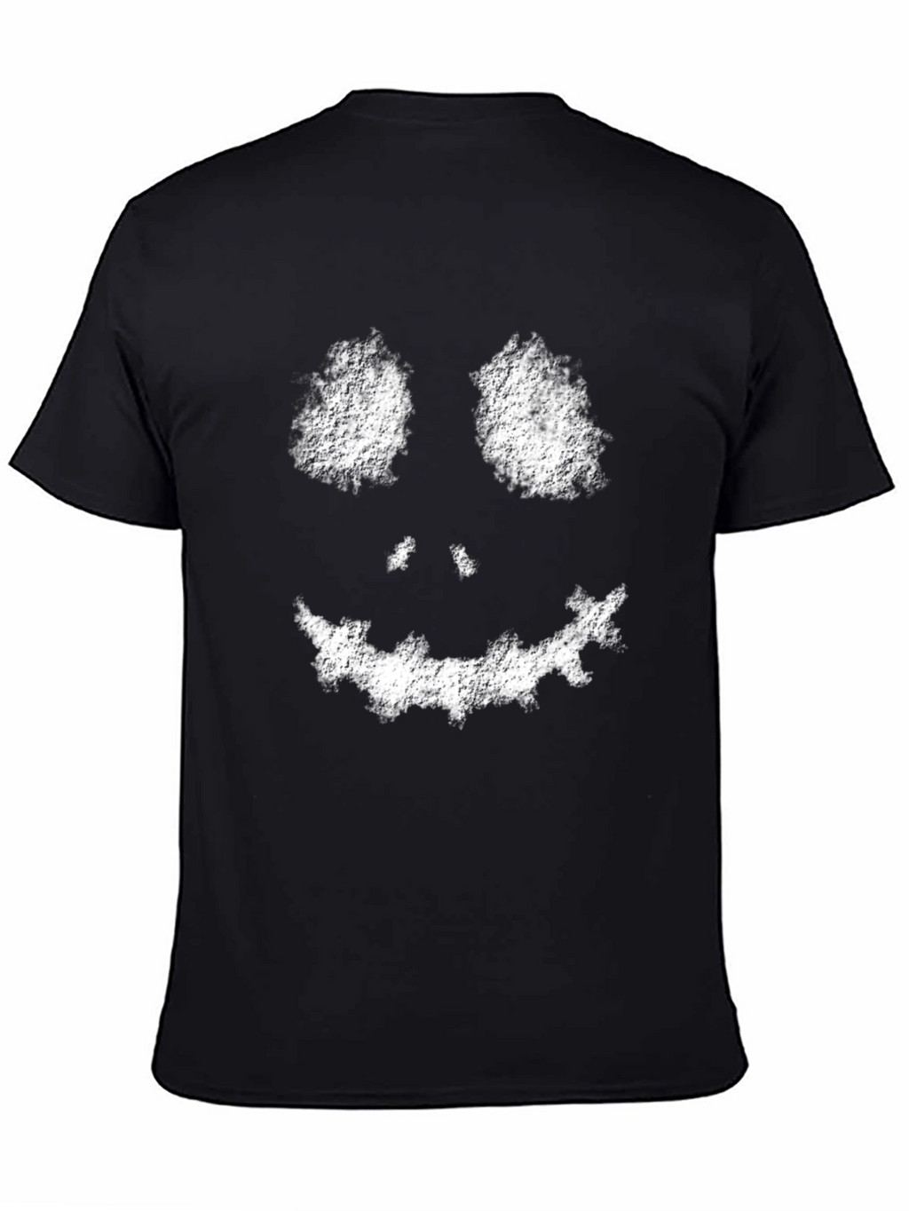 Mens Black Spooky Face Graphic Tee