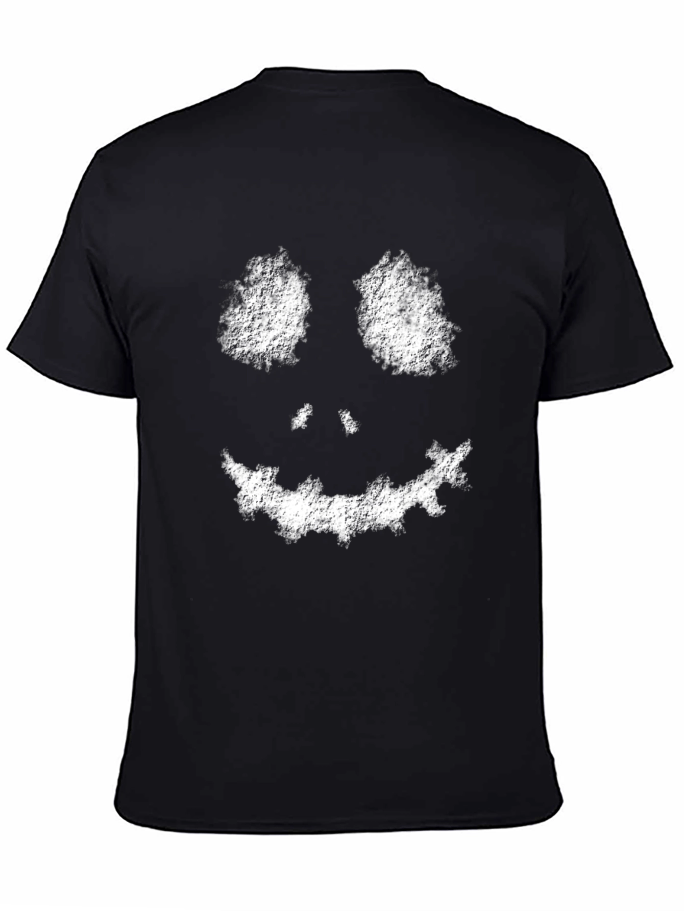 Mens Black Spooky Face Graphic Tee